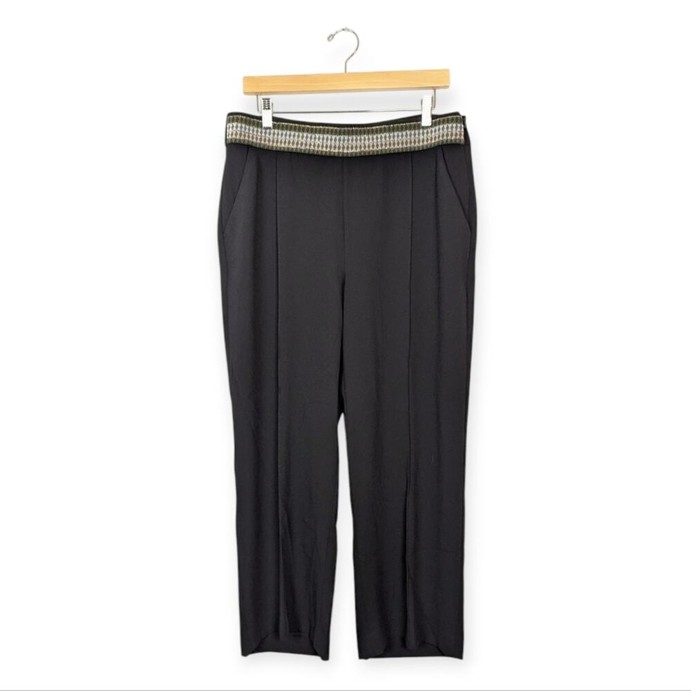 Mos Mosh Black Loey Embroidered Waist Trousers Pants Size 42